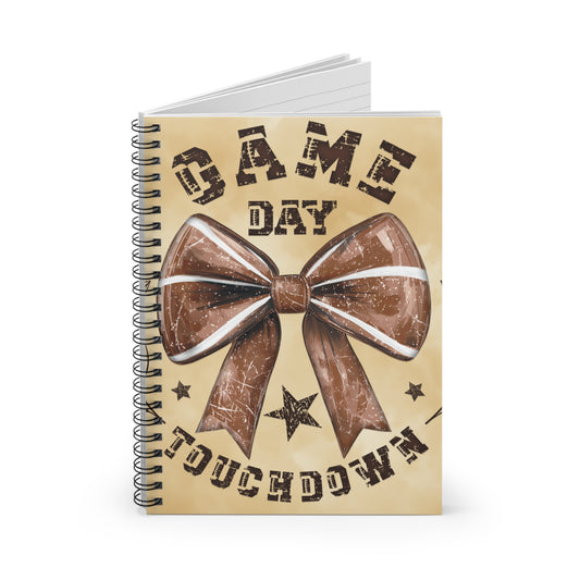 Sports Fans Spiral Notebook - Game Day Touchdown, Ruled Line, College Essentials