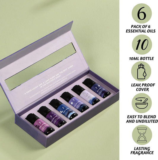 Sleep Essential Oils Set for Christmas | Set of 6 Pure Christmas Essential Oils for Diffusers for Home | Lavender, Rosemary & Peppermint | Essential Oils for Relaxation Gifts for Her