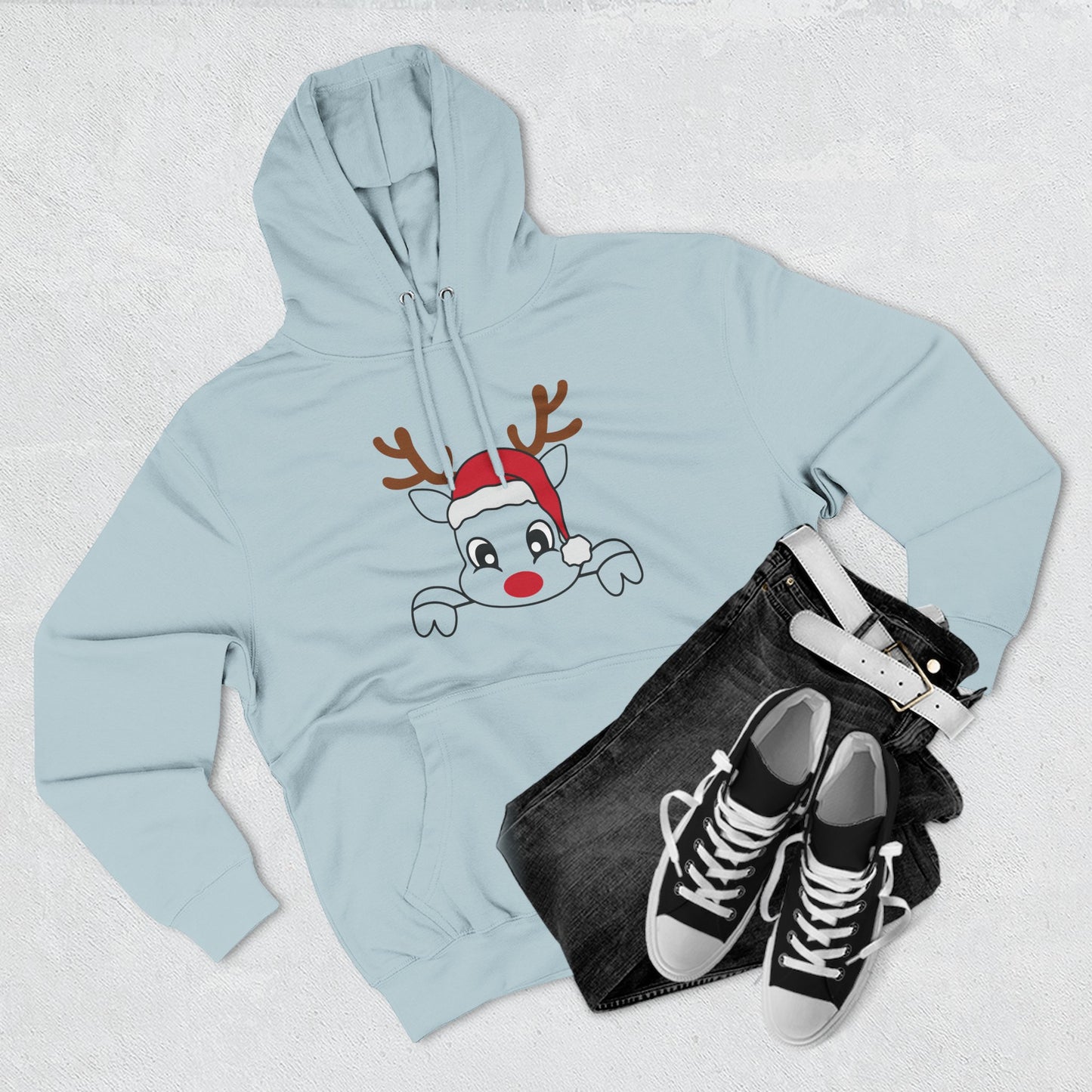 Festive Reindeer Fleece Hoodie – Cozy Christmas Sweatshirt & Fun Holiday Apparel for Kids & Adults