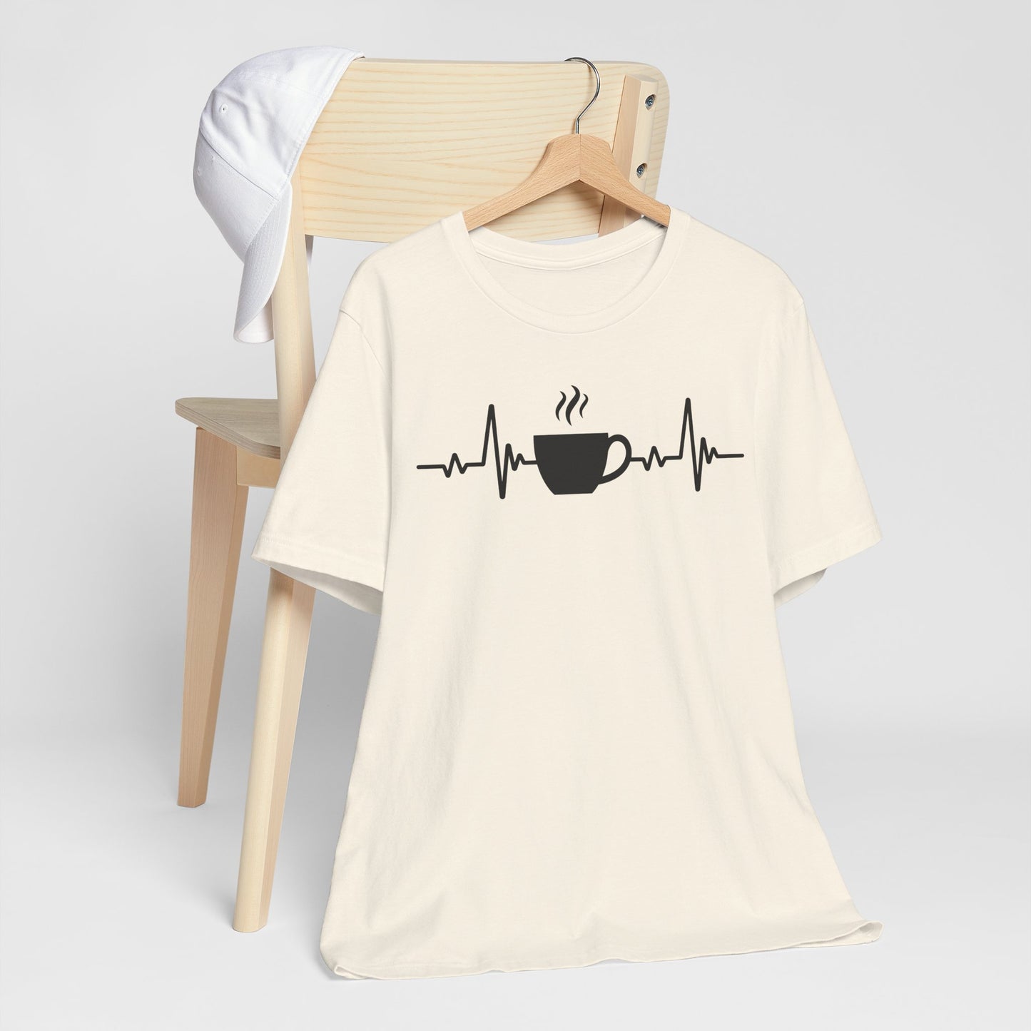 Coffee Heartbeat T-Shirt – Fun Gift for Coffee Lovers, Casual Caffeine Apparel