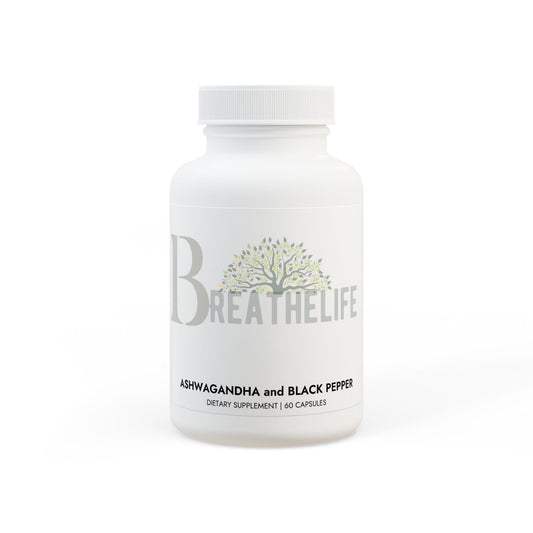 Supplement Capsules - Distress, Calm, Focus, Organic - Ashwagandha & Black Pepper Blend