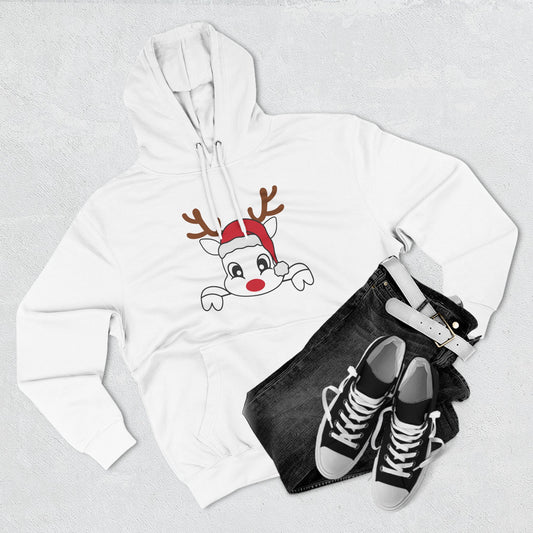 Festive Reindeer Fleece Hoodie – Cozy Christmas Sweatshirt & Fun Holiday Apparel for Kids & Adults