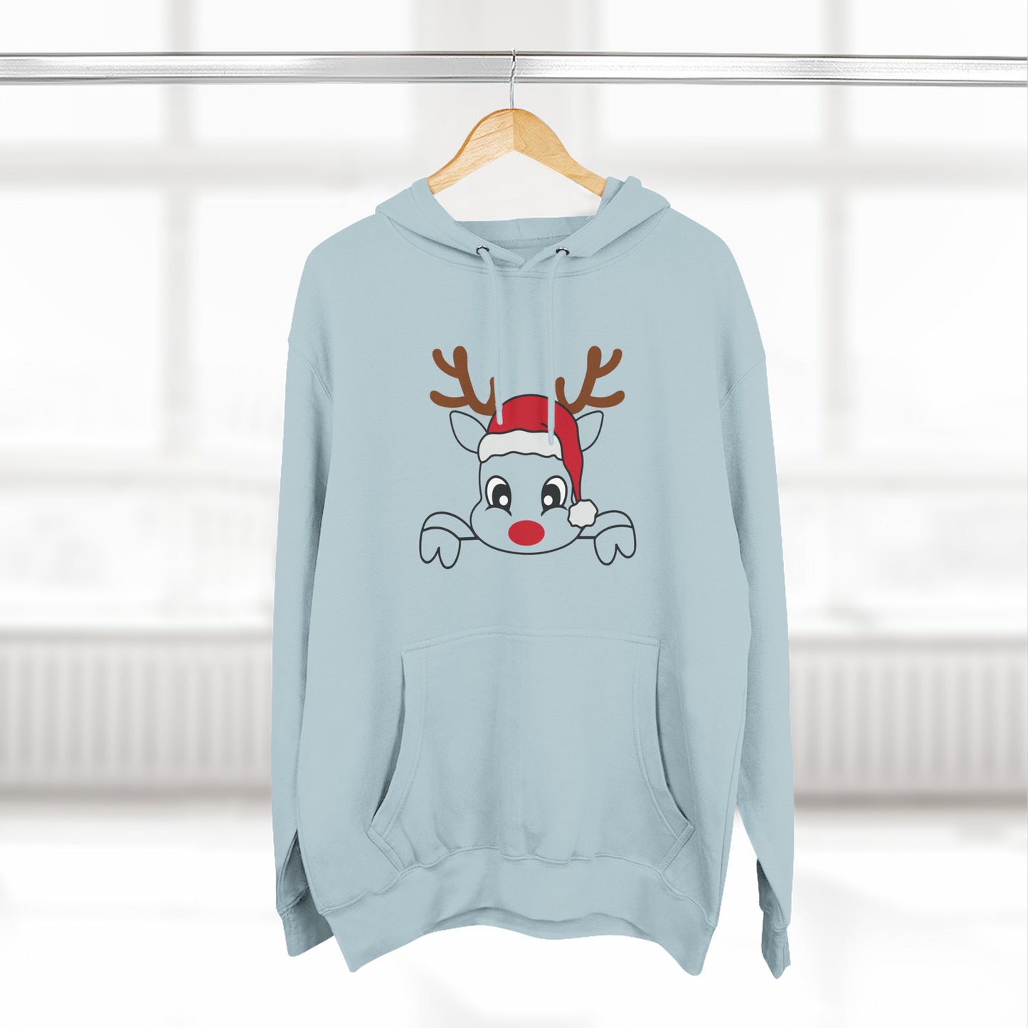 Festive Reindeer Fleece Hoodie – Cozy Christmas Sweatshirt & Fun Holiday Apparel for Kids & Adults