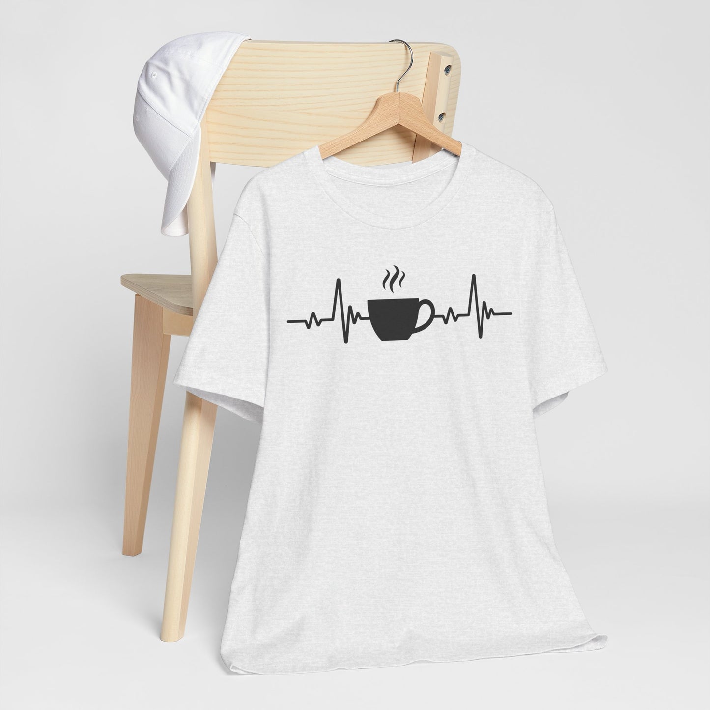 Coffee Heartbeat T-Shirt – Fun Gift for Coffee Lovers, Casual Caffeine Apparel