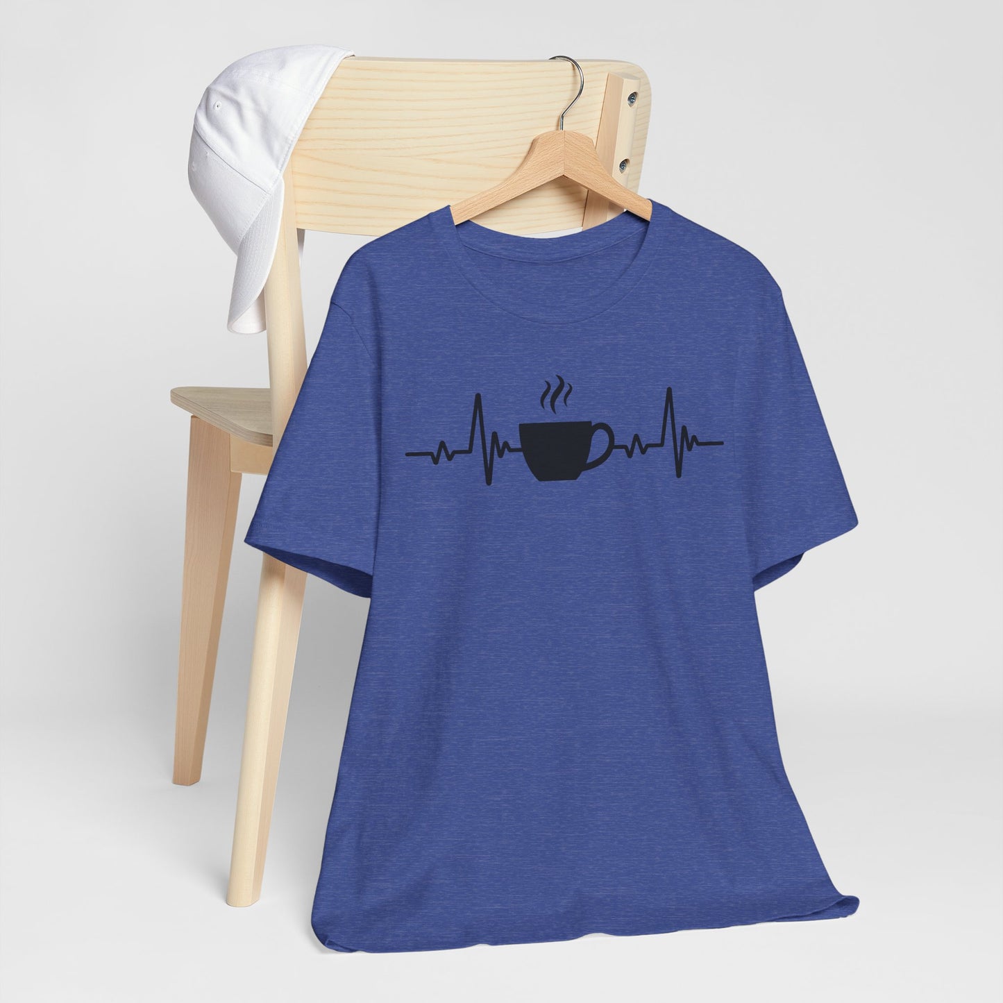 Coffee Heartbeat T-Shirt – Fun Gift for Coffee Lovers, Casual Caffeine Apparel