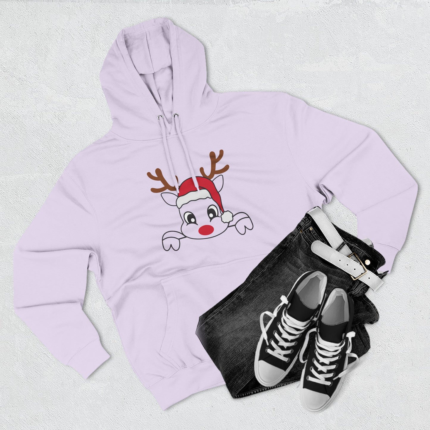 Festive Reindeer Fleece Hoodie – Cozy Christmas Sweatshirt & Fun Holiday Apparel for Kids & Adults