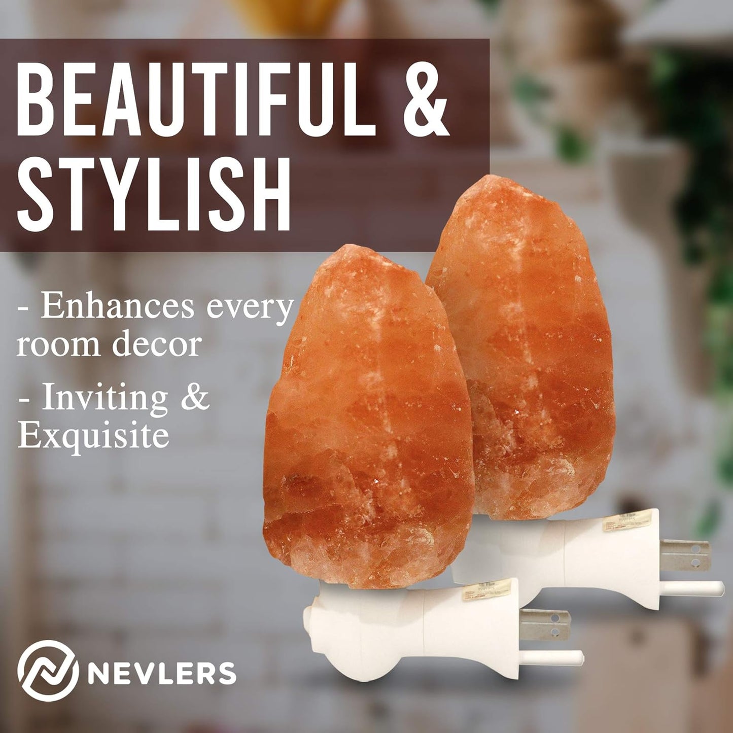 Illuminate Your Space with 2 Pack Handcrafted Himalayan Salt Night Lights - Includes 2 Bulbs & UL Certified 360° Wall Plug for a Cozy, Decorative Touch!