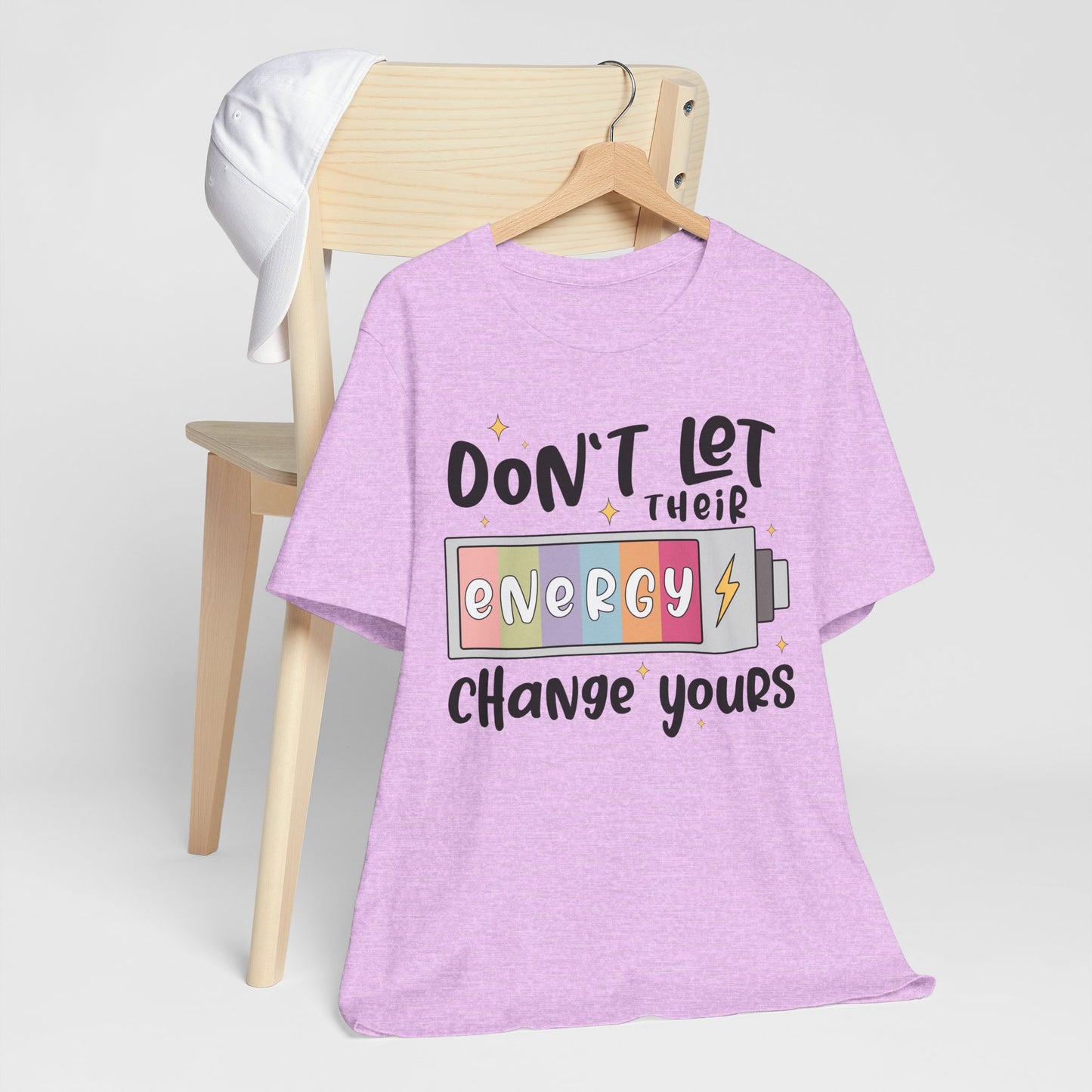 Motivational Energy T-Shirt – Positive Vibes Short Sleeve Tee, Empowering Everyday Apparel