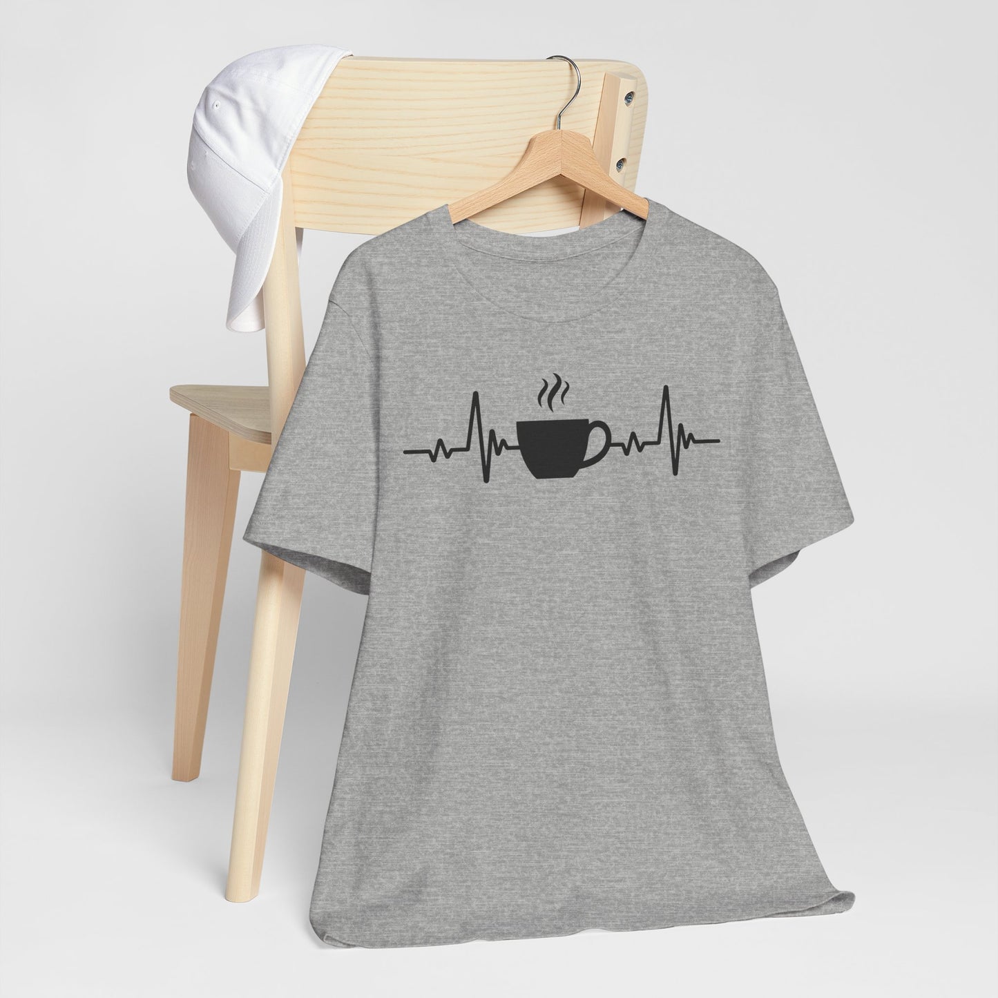 Coffee Heartbeat T-Shirt – Fun Gift for Coffee Lovers, Casual Caffeine Apparel