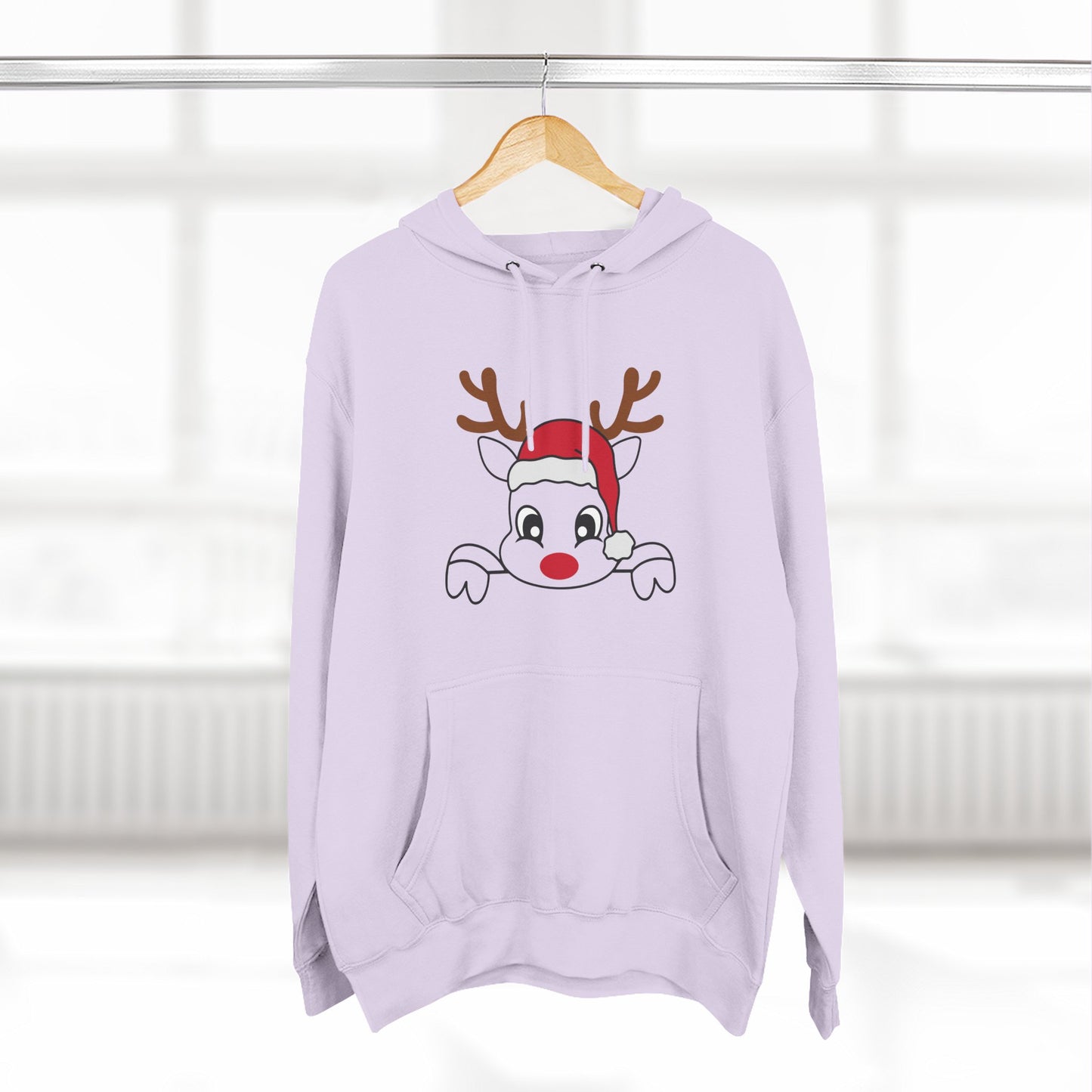 Festive Reindeer Fleece Hoodie – Cozy Christmas Sweatshirt & Fun Holiday Apparel for Kids & Adults