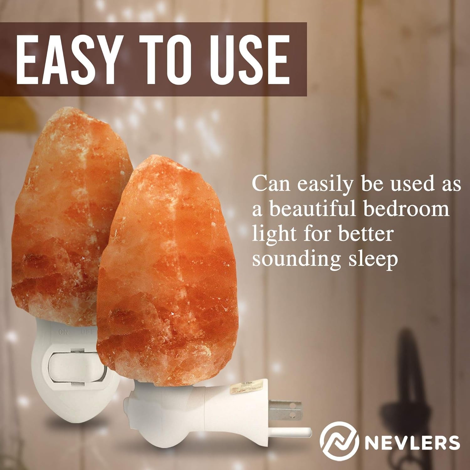 Illuminate Your Space with 2 Pack Handcrafted Himalayan Salt Night Lights - Includes 2 Bulbs & UL Certified 360° Wall Plug for a Cozy, Decorative Touch!