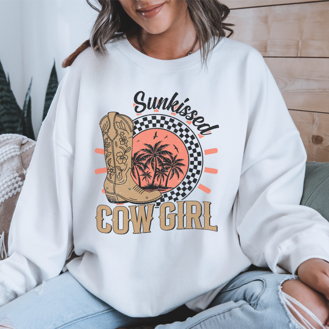 Sun-Kissed Cowgirl Sweatshirt – Cozy Country Chic Crewneck, Western Fashion & Rodeo Gift