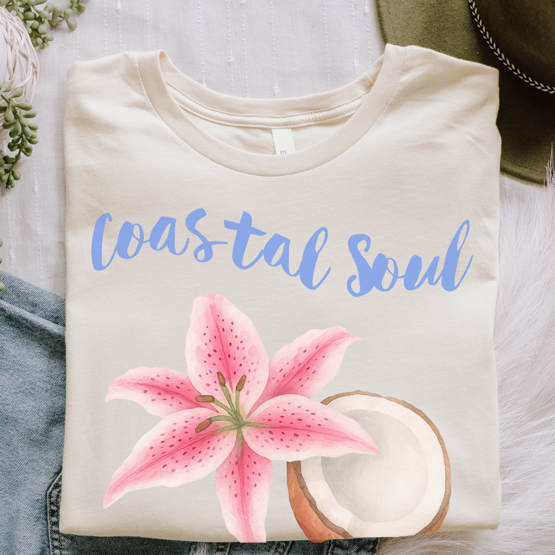 Coastal Soul T- Shirt – Beach Vibes Short Sleeve Shirt, Casual Summer Fashion & Tropical Gift