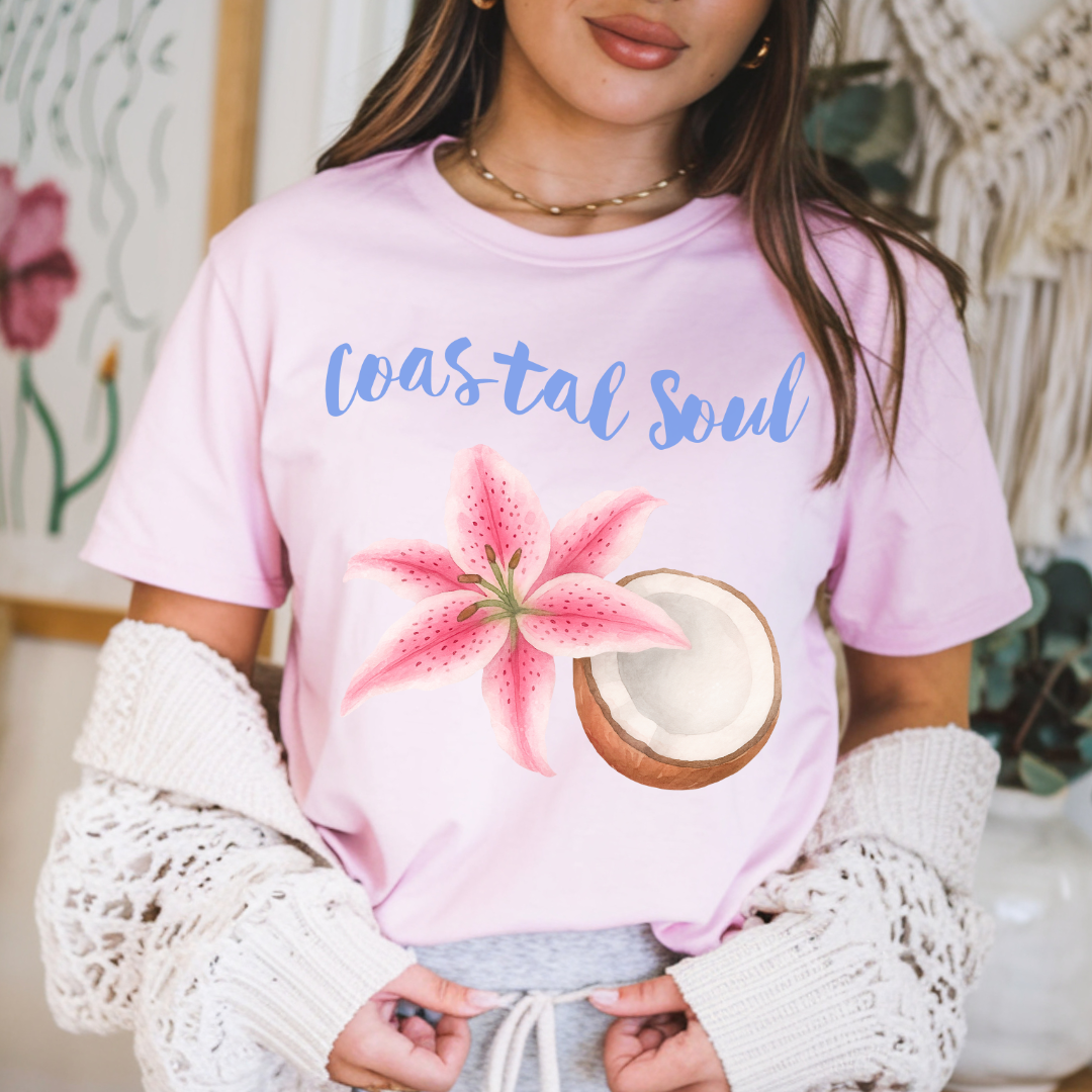 Coastal Soul T- Shirt – Beach Vibes Short Sleeve Shirt, Casual Summer Fashion & Tropical Gift