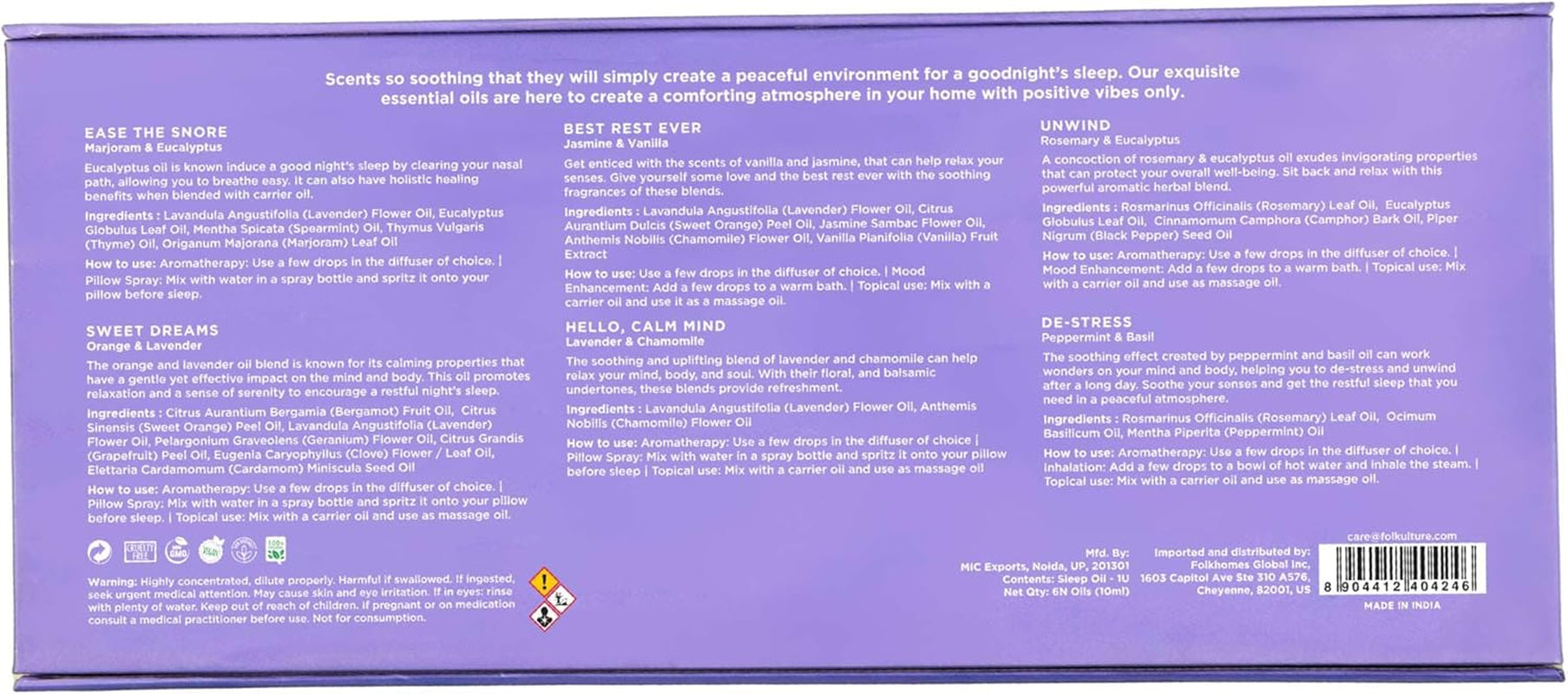 Sleep Essential Oils Set for Christmas | Set of 6 Pure Christmas Essential Oils for Diffusers for Home | Lavender, Rosemary & Peppermint | Essential Oils for Relaxation Gifts for Her